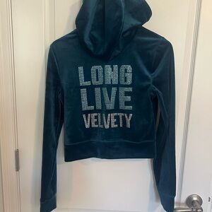 LIMITED EDITION RARE Juicy Couture Deep Teal Velour Hoodie